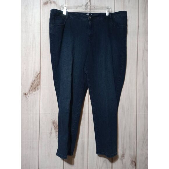 Style and Co Jeans Ladies 20W Slim Leg Dark Wash - Picture 1 of 7
